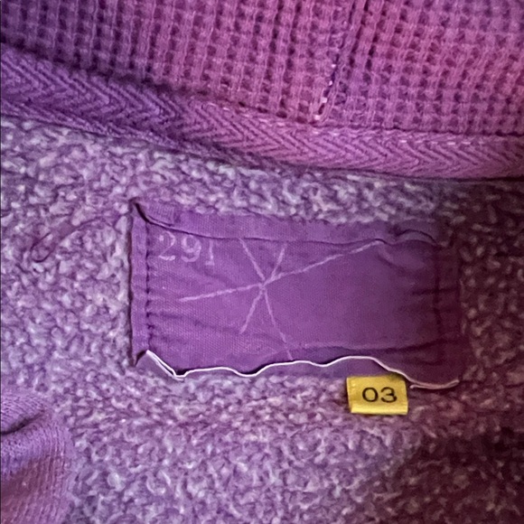 Anthropologie 291 Purple Zip-Up Hoodie Sweatshirt fleece Jacket Medium 03 - Picture 3 of 4